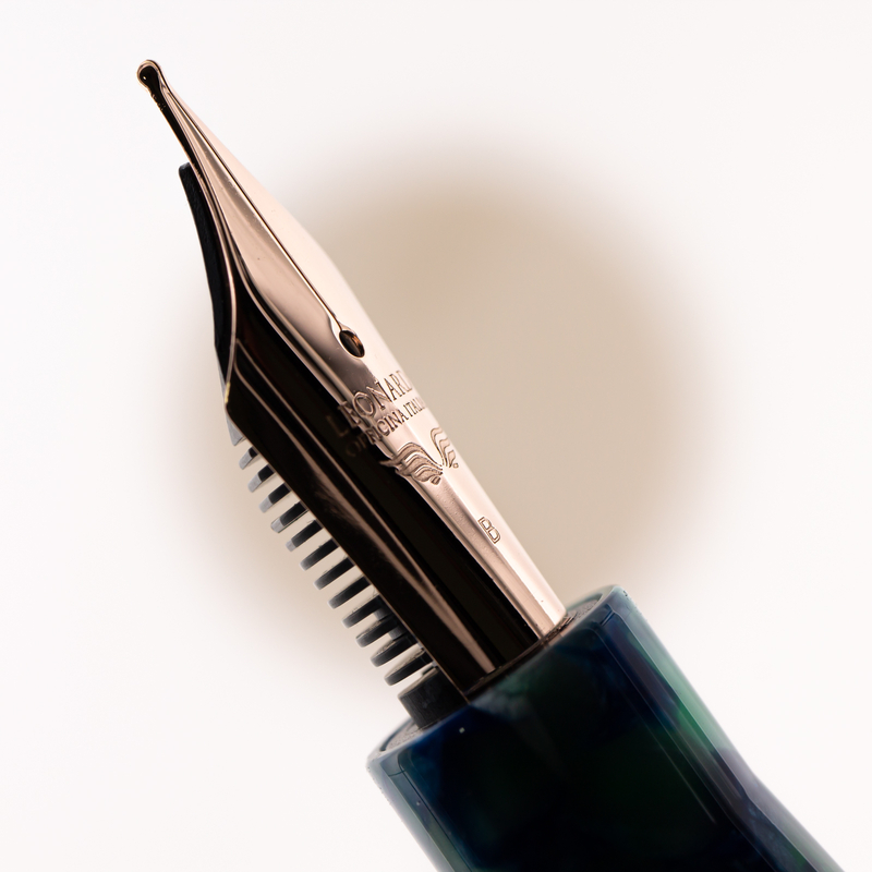 Leonardo Officina Italiana Momento Zero Penna Stilografica Blu Sorrento & Oro Rosa