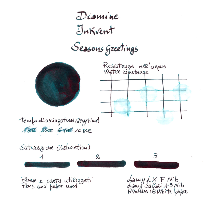 Diamine Inkvent Seasons Greetings Ink Bottle 50 ml Blue Edition Sheen