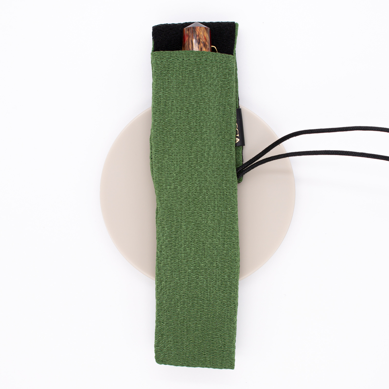 Taccia Kimono Chirimen Portapenne 1 Posto Grass