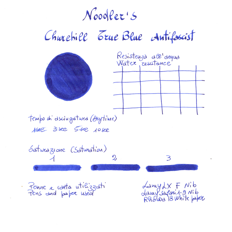 Noorler's Churchill True Blue Anti-Fascist Ink Bottle 3 oz