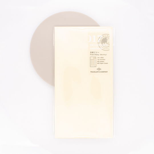 Traveler's Notebook Refill 017 Regular Size Agenda Mensile Libera