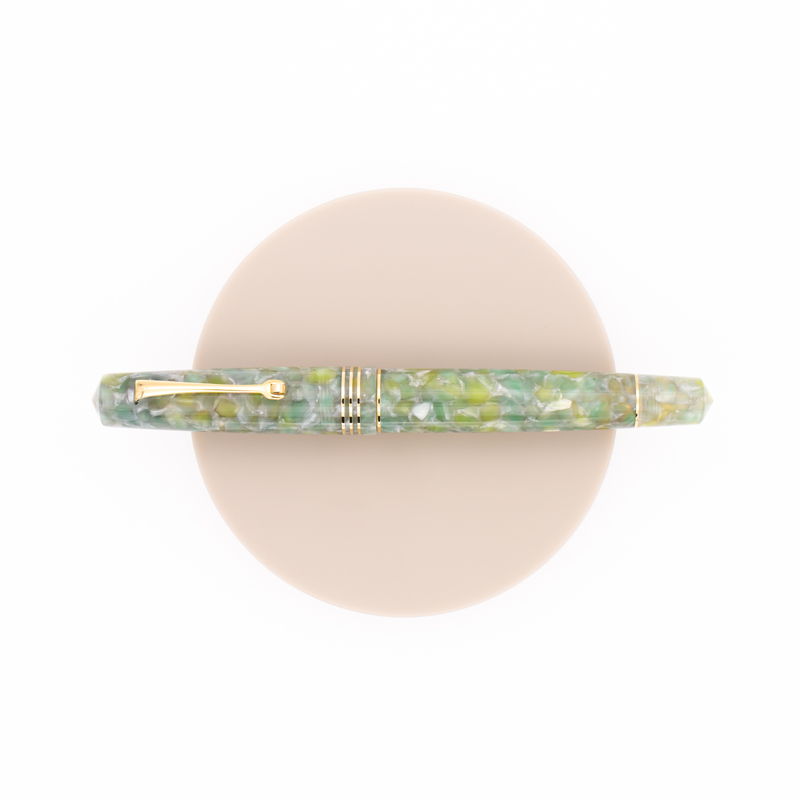 Leonardo Officina Italiana Momento Zero Penna Stilografica Giada & Oro 14 KT