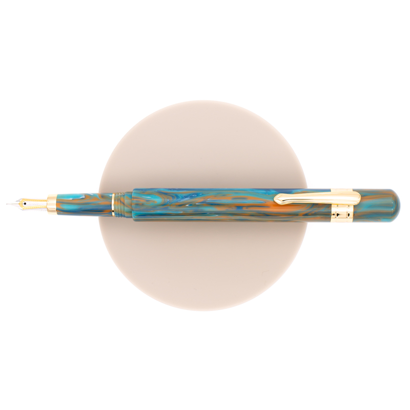 Taccia Covenant Fountain Pen Blue Apatite 14 KT