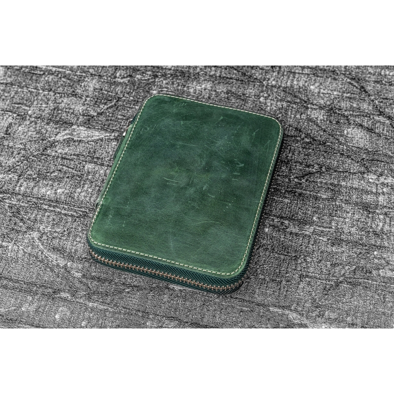 Galen Leather Portapenne in Pelle per Kaweco 14 Posti Crazy Horse Forest Green