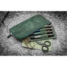 Galen Leather Slip-N-Zip 4 Slots Zippered Pen Pouch Crazy Horse Forest Green
