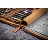 Galen Leather Portapenne in Pelle 10 Posti con Notebook A5 Crazy Horse Brown