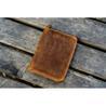 Galen Leather Zippered 5 Slots Pen Case with A6 Notebook Crazy Horse Brown