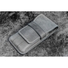 Galen Leather Flap Pen Case for 3 Pens Crazy Horse Smoky Grey