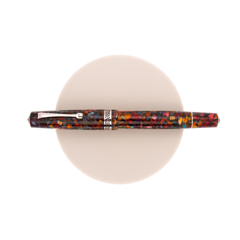 Leonardo Momento Magico Penna Stilografica Millefiori & Rodio 14 KT