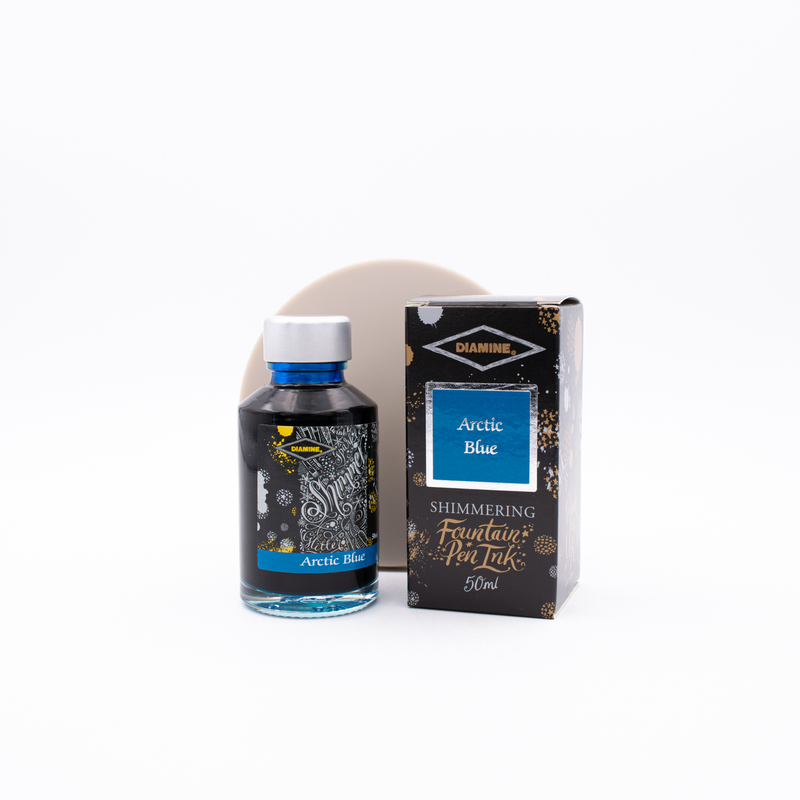 Diamine Shimmering Arctic Blue Ink Bottle 50 ml