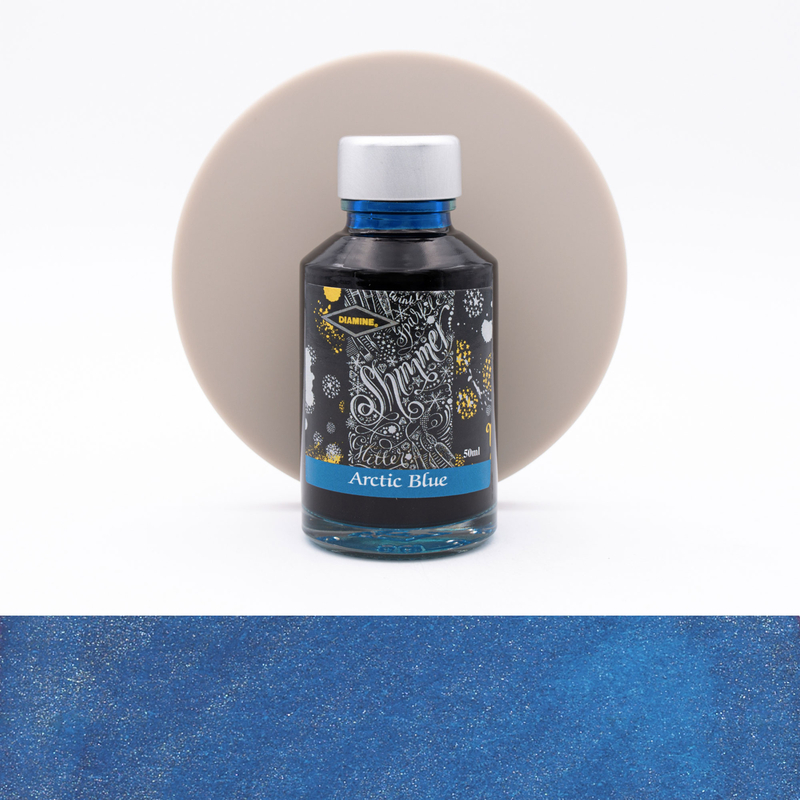 Diamine Shimmering Arctic Blue Ink Bottle 50 ml