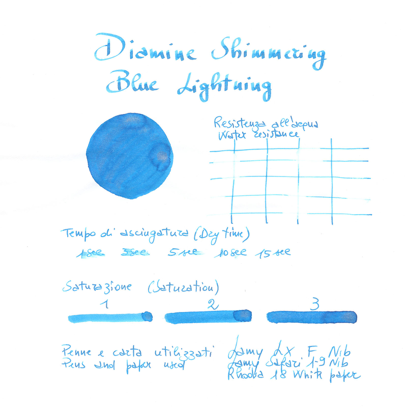 Diamine Shimmering Blue Lightning Ink Bottle 50 ml