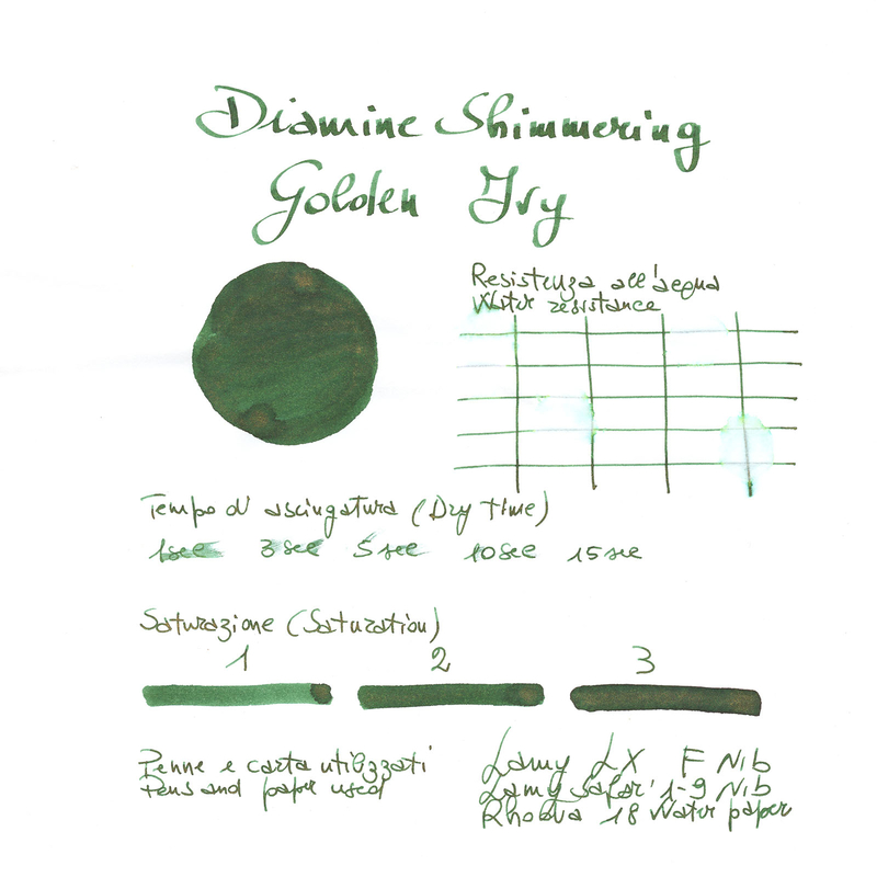 Diamine Shimmering Golden Ivy Ink Bottle 50 ml