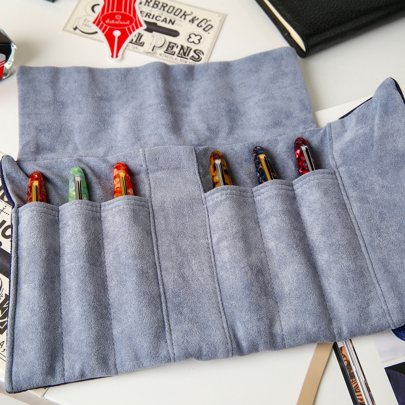 Esterbrook Pen Roll Rotolo Portapenne 6 Posti Navy