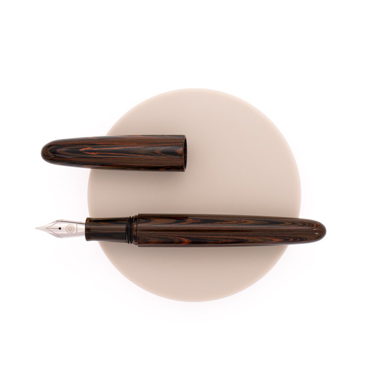 Wancher Dream Pen True Ebonite Penna Stilografica Marble Brown & Rodio