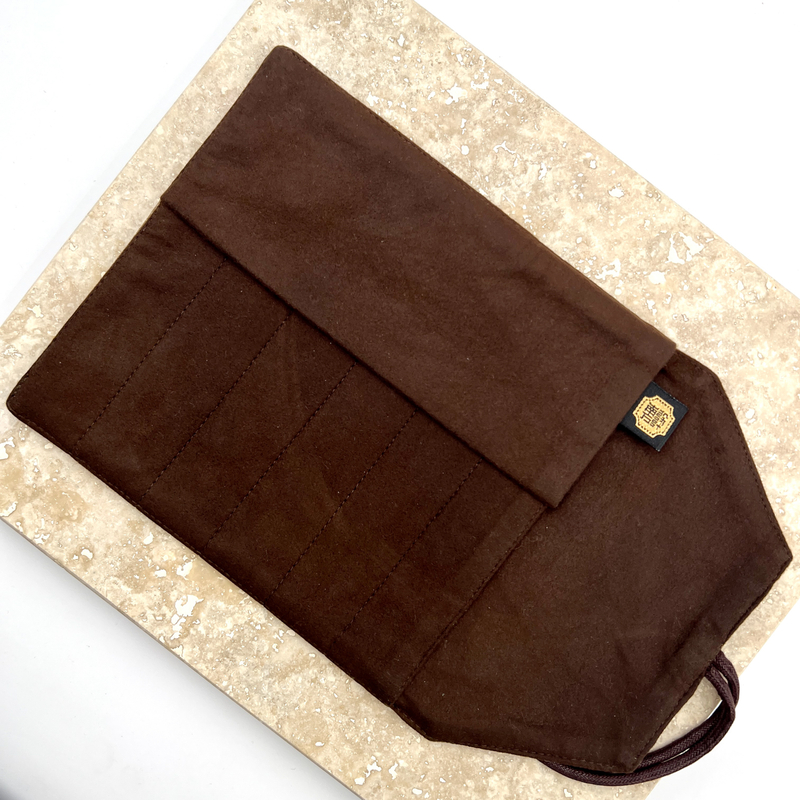 Kyoku Haku Pen Roll for 6 Pens Indigo River