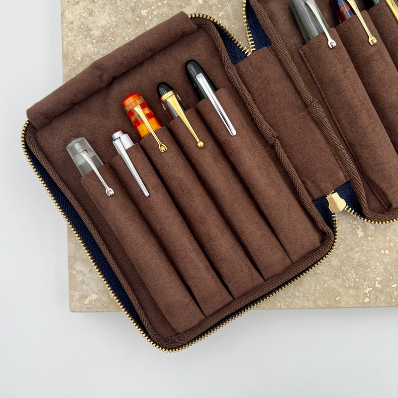 Kyoku Haku Pen Case for 10 Pens Seigaiha