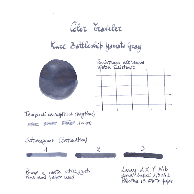 Color Traveler Kure Battleship Yamato Gray Ink Bottle 30 ml
