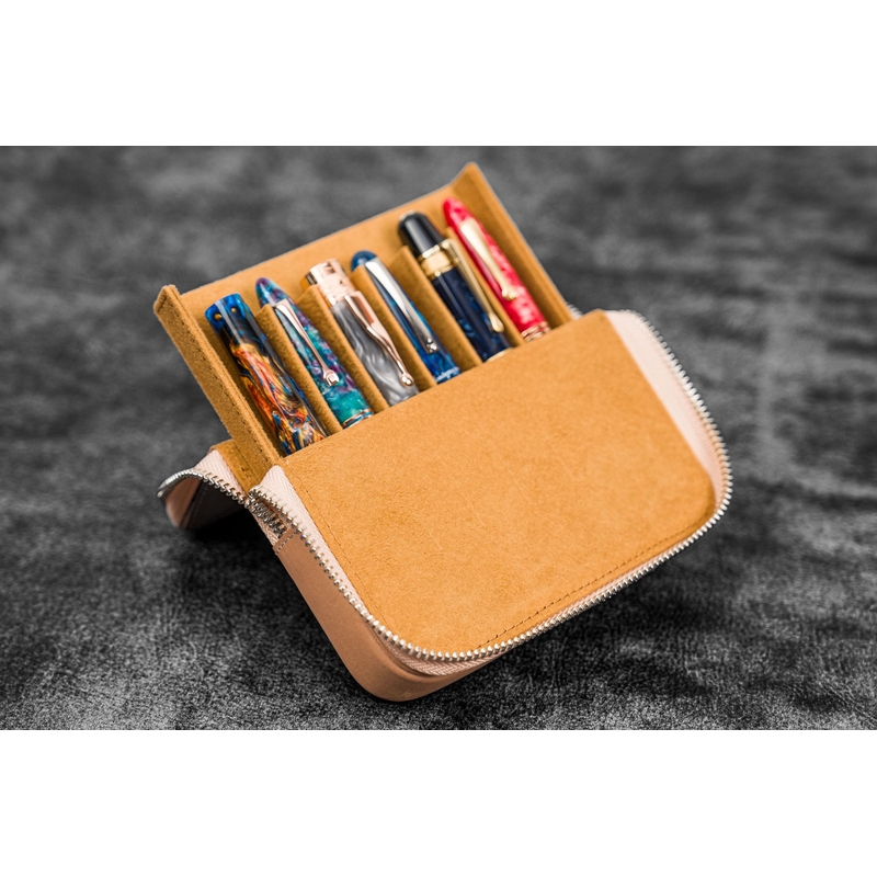 Galen Leather Galen Leather Magnum Opus 6 Slots Pen Case Undyed Leather