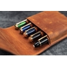 Galen Leather Galen Leather Flap Pen Case for 5 Pens Crazy Horse Brown