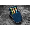 Galen Leather Galen Leather Magnum Opus Portapenne in Pelle 3 Posti Crazy Horse Navy Blue