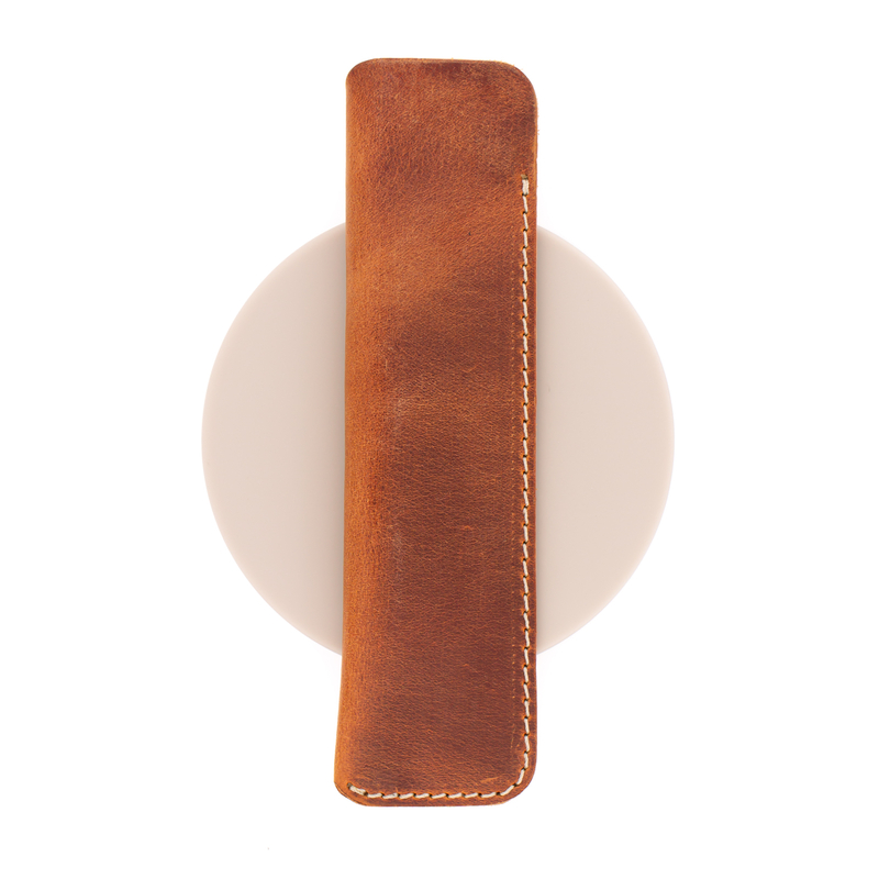 Galen Leather Galen Leather Sleeve for 1 Pen Crazy Horse Tan