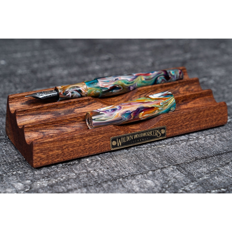 Galen Leather Galen Leather The Pen Bed Wooden Pen Stand Mahogany