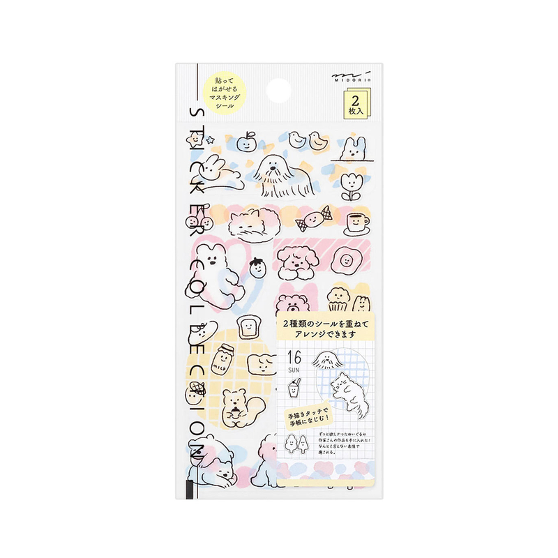 Midori Midori Sticker Two Sheets Adesivi Decorativi Cute Motif