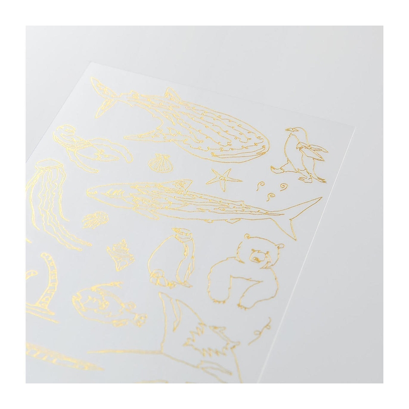 Midori Midori Foil Transfer Sticker Adesivi Dorati Creature del Mare