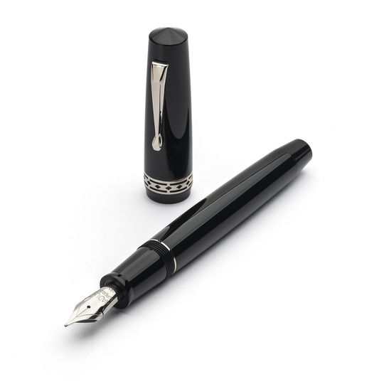 Radius Settimo Penna Stilografica Nero Lucido & Rodio