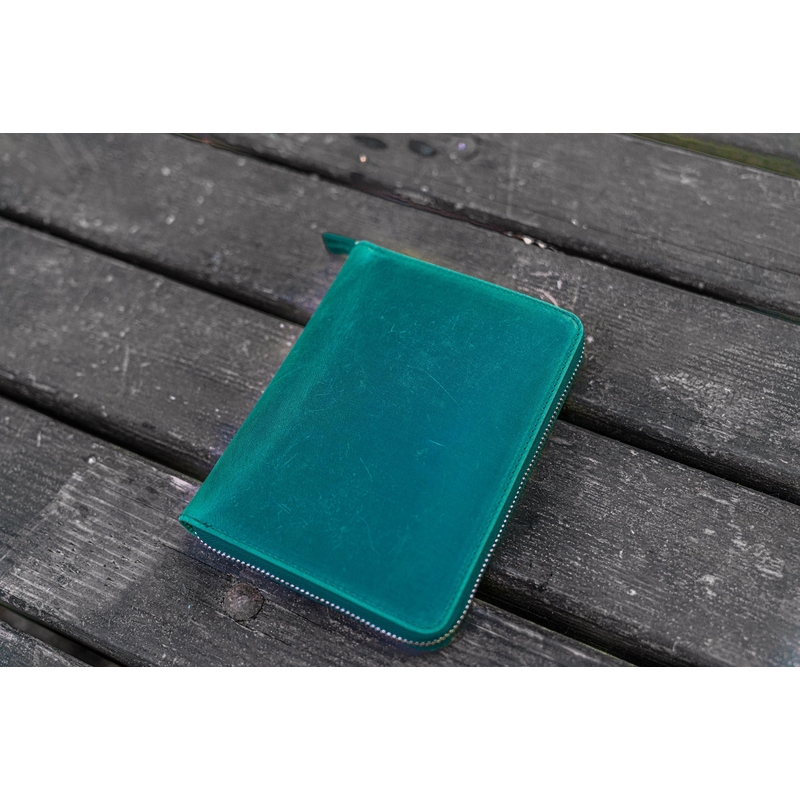 Galen Leather Galen Leather Portapenne in Pelle 5 Posti con Notebook A6 Crazy Horse Forest Green
