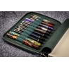 Galen Leather Galen Leather Zippered 10 Slots Pen Case with A5 Notebook Crazy Horse Forest Green