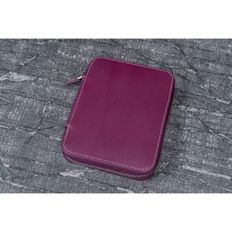 Galen Leather Galen Leather Zippered 10 Slots Pen Case Purple