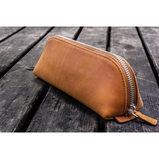 Galen Leather Astuccio in Pelle XLarge Crazy Horse Tan