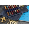 Galen Leather Galen Leather Zippered Writer's Bank Bag Crazy Horse Navy Blue