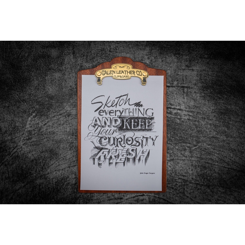 Galen Leather Galen Leather Wooden A4 Clipboard Mahogany