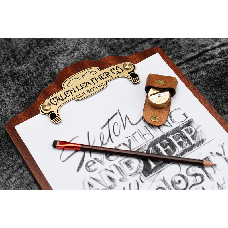 Galen Leather Galen Leather Wooden A4 Clipboard Mahogany