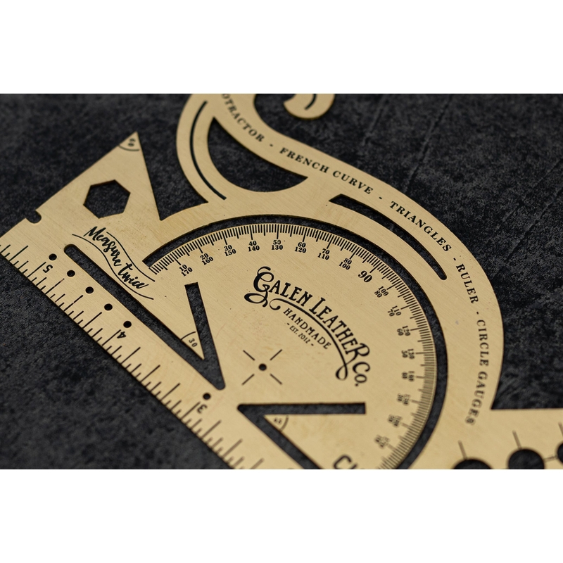 Galen Leather Galen Leather Brass Combine Tool Righello Multiuso in Ottone - Pollici