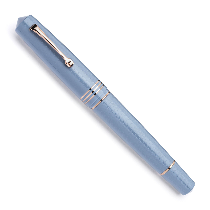 Leonardo Officina Italiana Leonardo Momento Zero Grande 2.0 L'Arte del Guillochè Penna Stilografica Indigo & Oro Rosa