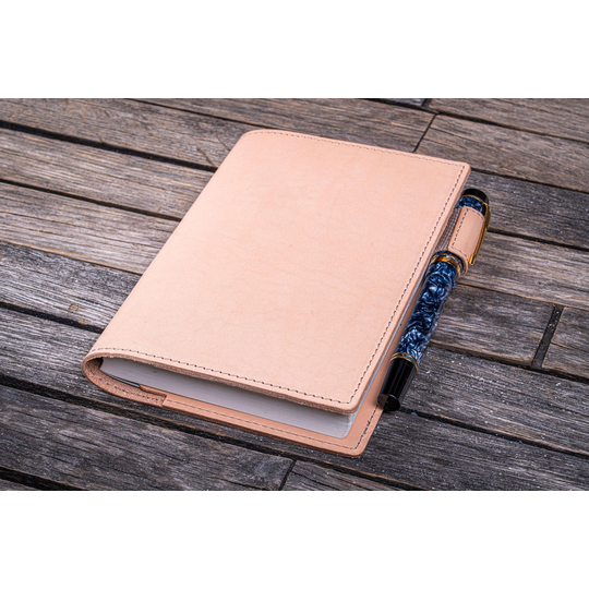 Galen Leather Cover A6 in Pelle Undyed Leather