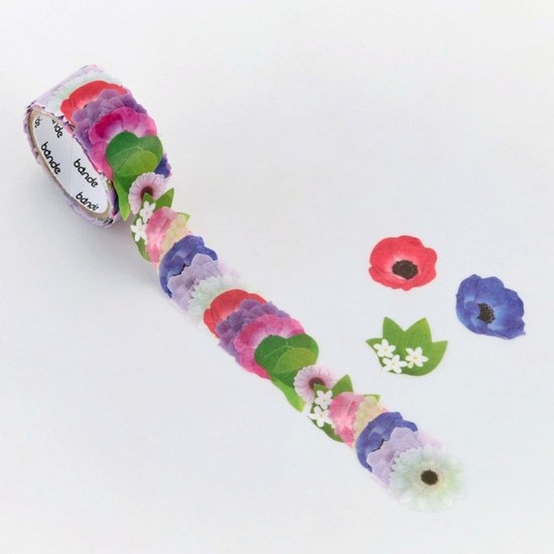 Bande Bande Washi Tape Anemone Bouquet Purple