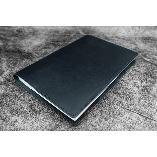 Galen Leather Slim Notebook Cover A5 Black