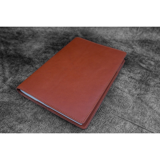 Galen Leather Slim Notebook Cover A5 Brown