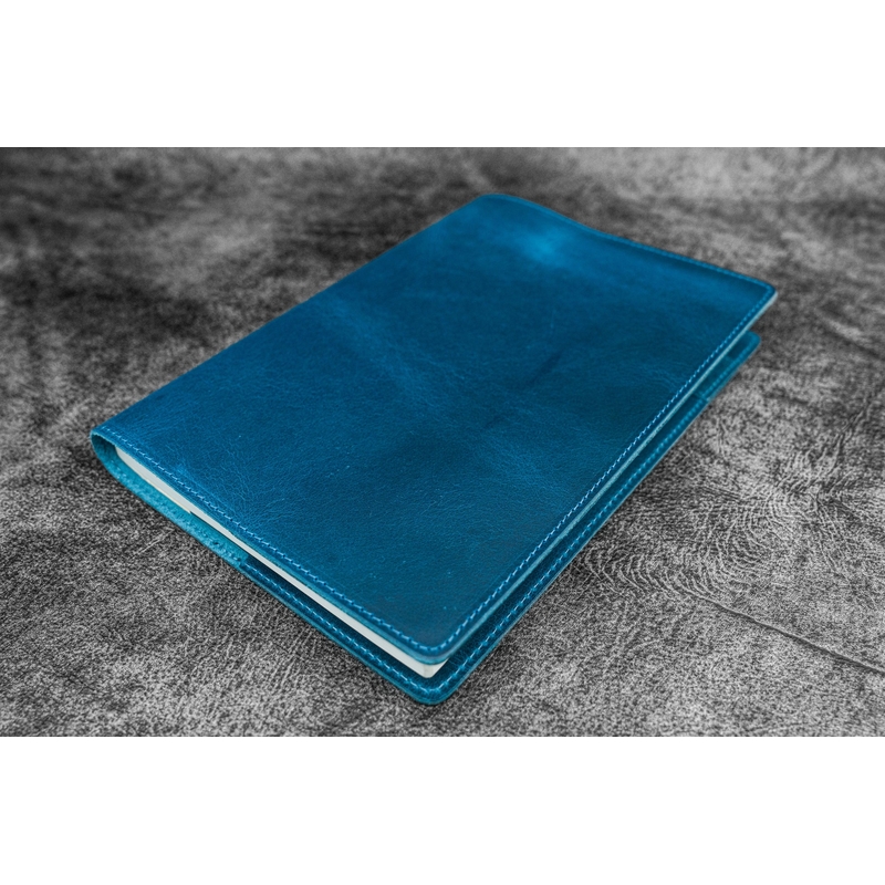 Galen Leather Galen Leather Cover A5 in Pelle Crazy Horse Ocean Blue