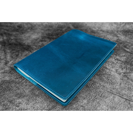 Galen Leather Cover A5 in Pelle Crazy Horse Ocean Blue