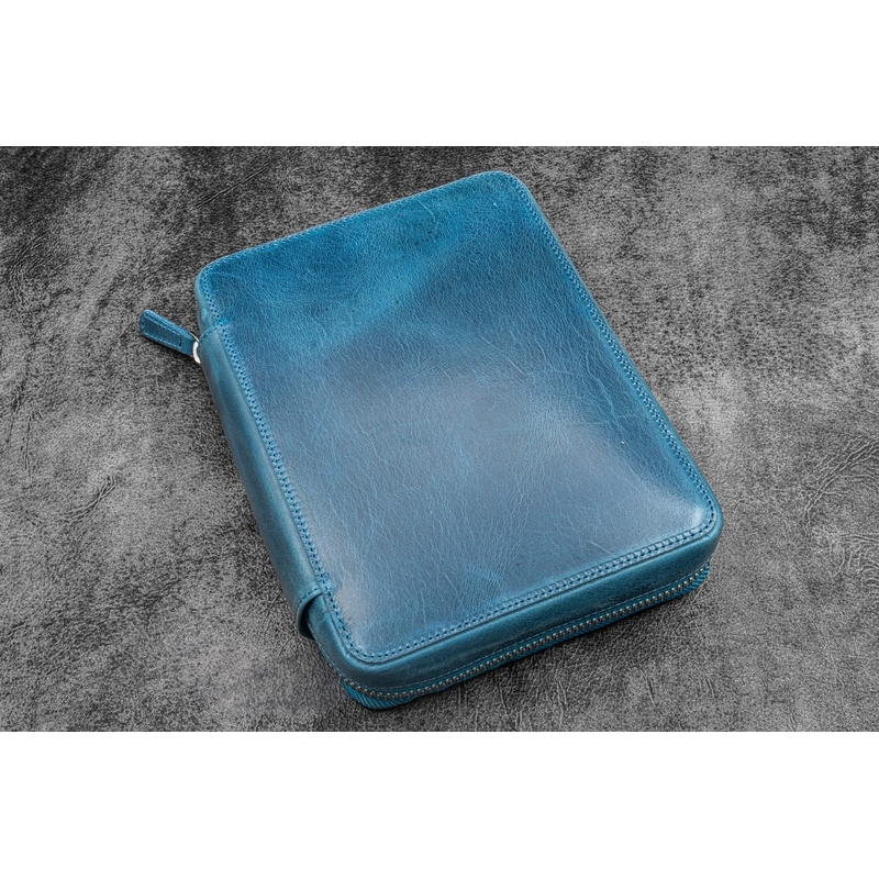 Galen Leather Galen Leather Expansi-Folio A5 Crazy Horse Ocean Blue