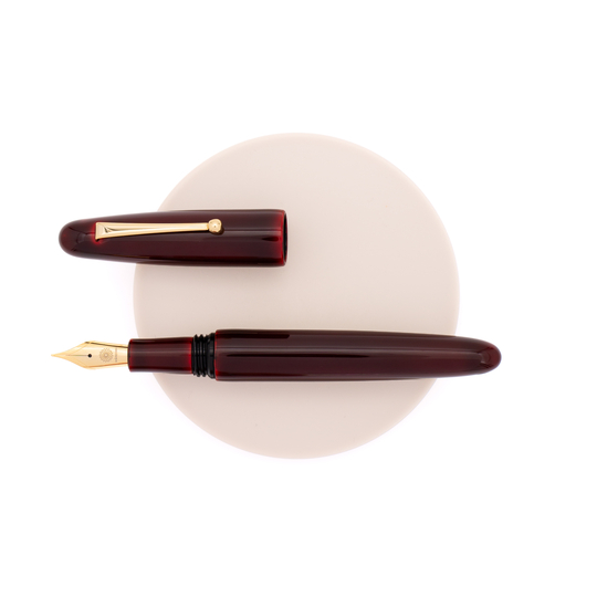 Wancher Dream Pen True Urushi Fountain Pen Aka Tamenuri with Clip