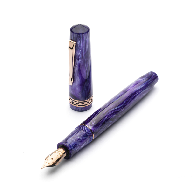 Radius Radius Settimo Fountain Pen Purple Swirl & Rose Gold
