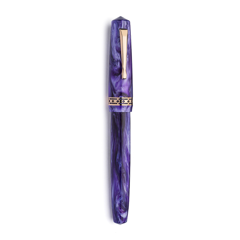Radius Radius Settimo Penna Stilografica Purple Swirl & Oro Rosa