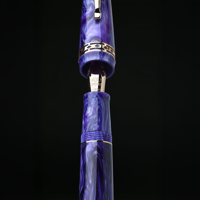 Radius Radius Settimo Fountain Pen Purple Swirl & Rose Gold
